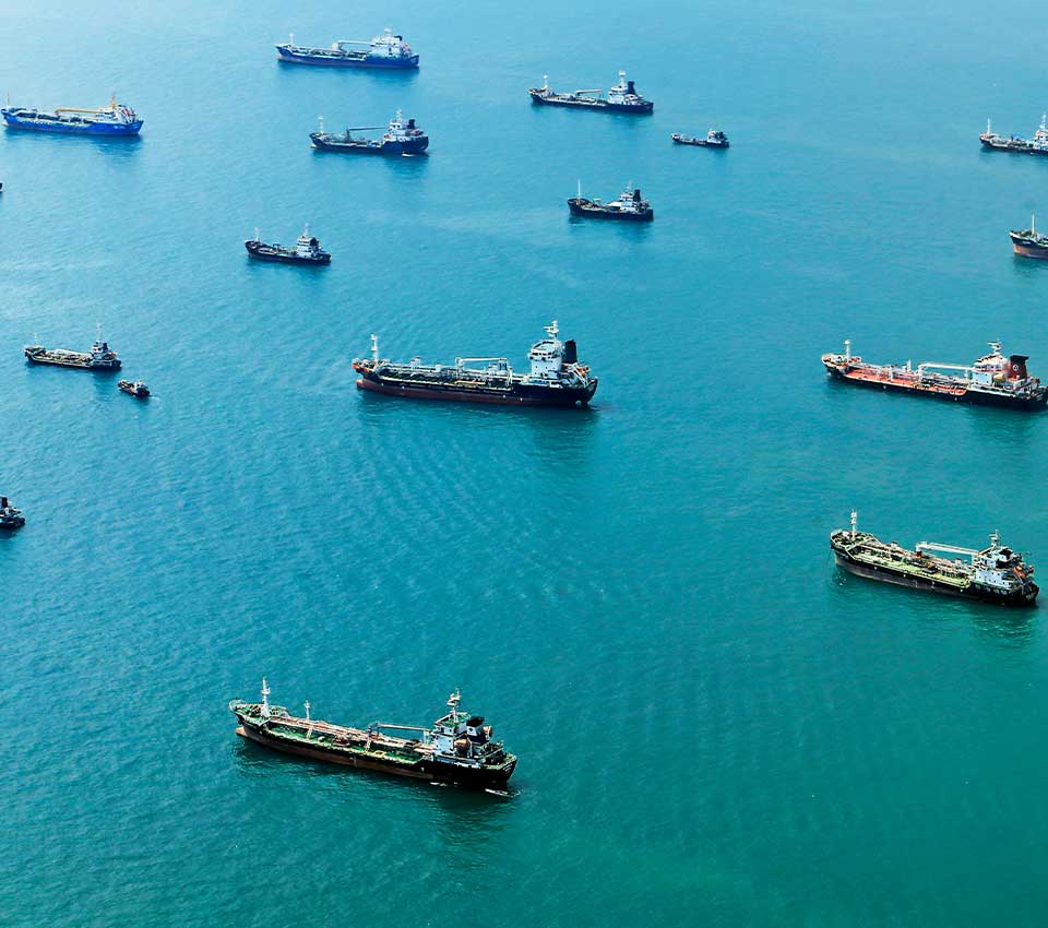 Ships in ocean